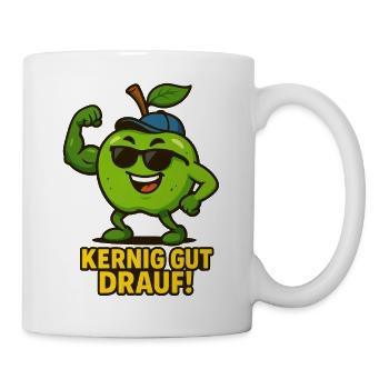 Pomme - moelleuse de bonne humeur Caricature - Mug blanc - blanc - Droite