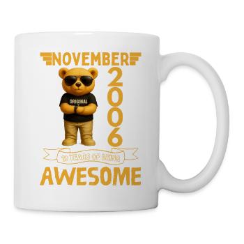 November 2006 19 Years of Being Awesome - Mug blanc - blanc - Droite
