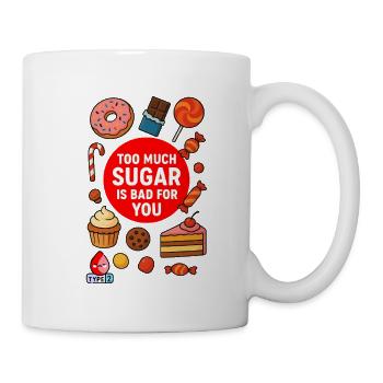 Trop de sucre est mauvais pour vous - Mug blanc - blanc - Droite
