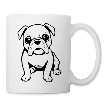 Bulldoggen Hunde Hundeshirt Geschenk  - Tasse - Weiß - Rechts