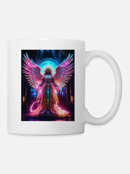 Neon-Seraphim_Fluegel_aus_Energie - Tasse - Weiß