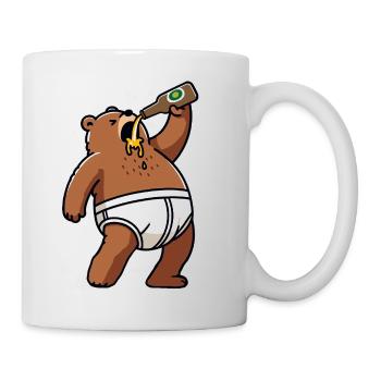 Bier Bärlin Bär Unterhose Suff Berlin Party  - Tasse - Weiß - Rechts