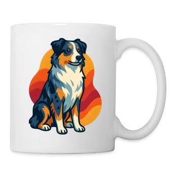 Sunset Australian Shepherd Hund - Tasse - Weiß - Rechts