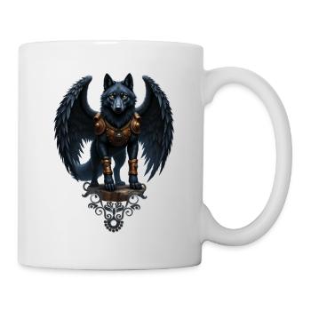 Geflügelter Wolf mit Fantasie bewaffnet - Tasse - Weiß - Rechts