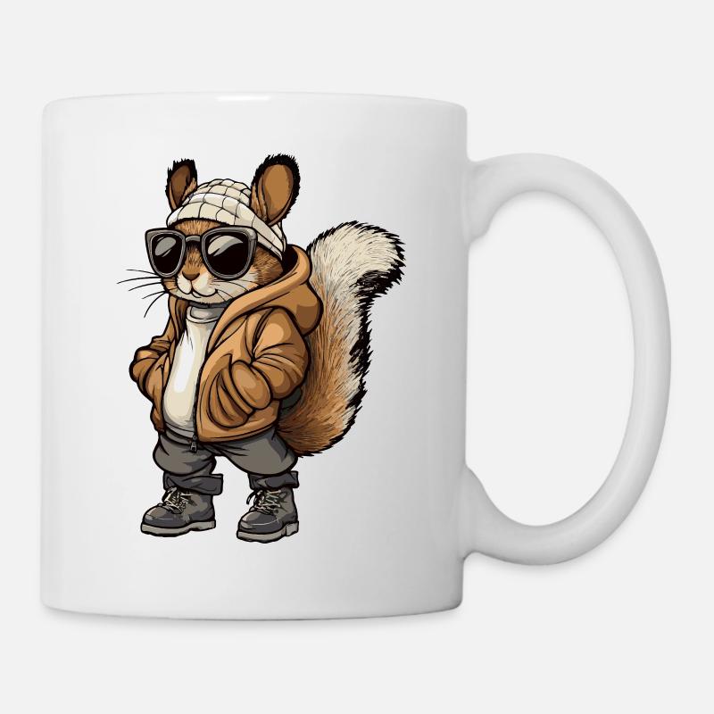 Écureuil Hiver frais - Mug blanc - blanc