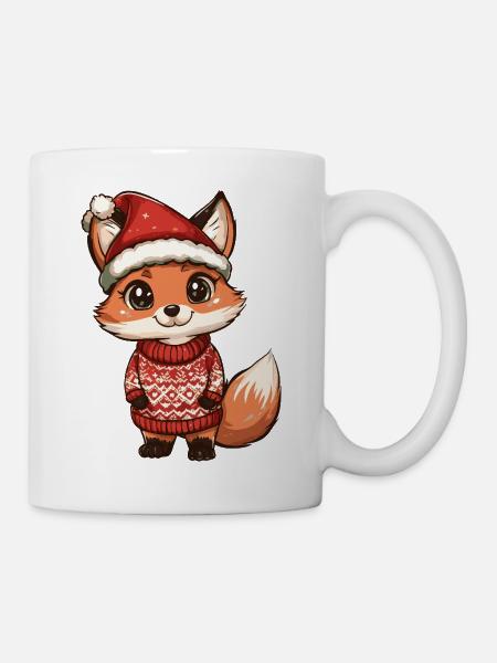 Fuchs Weihnachten - Tasse - Weiß
