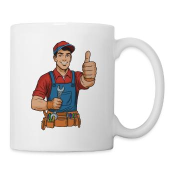 Cheerful Craftsman Thumbs Up - Mug - white - Right