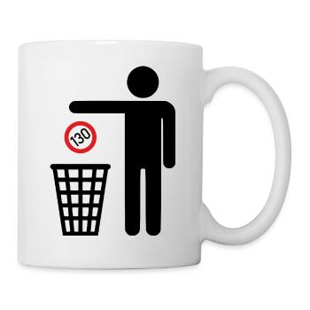 Pas de limite de vitesse Tuningscene T-Shirt à capuche - Mug blanc - blanc - Droite