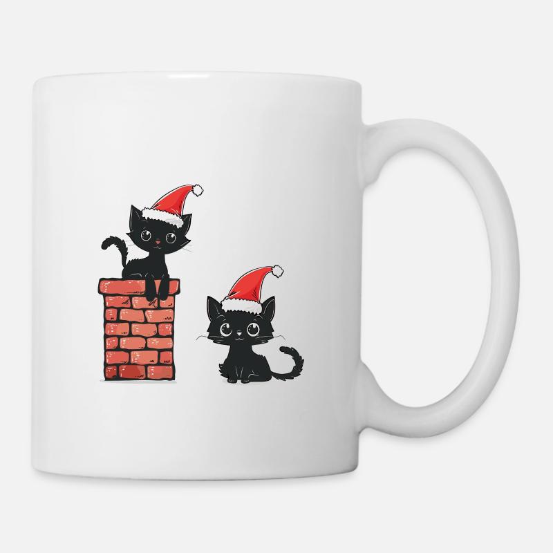 Noël chaton chat motif Noël - Mug blanc - blanc