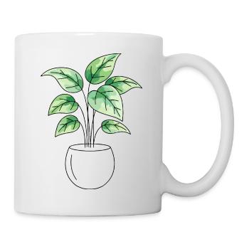 Plant with watercolor paints - Mug - white - Right