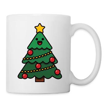 Kleiner Fröhlicher Weihnachtsbaum - Tasse - Weiß - Rechts