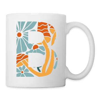Letter b groovy flowers gift idea - Mug - white - Right