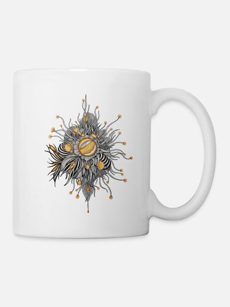 Ornamentale Sonnenblumen-Dahlie - Tasse - Weiß