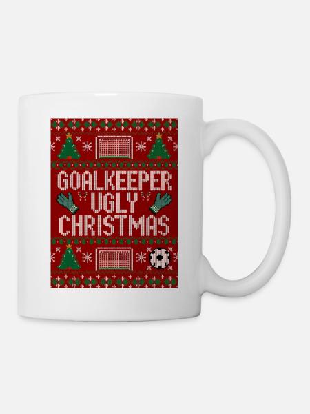 Torwart hässlicher Weihnachtspullover Design - Tasse - Weiß
