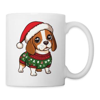 Beagle Hund Weihnachten - Tasse - Weiß - Rechts