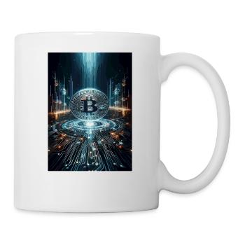 Cyber Bitcoin Vortex – Futuristic Design - Mug - white - Right