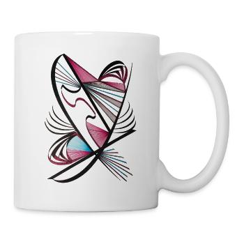 Heart made of thread art - Mug - white - Right