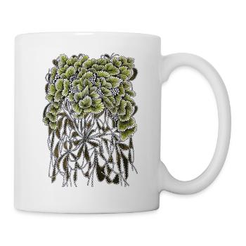 Feuilles en éventail avec racines pendantes - Mug blanc - blanc - Droite