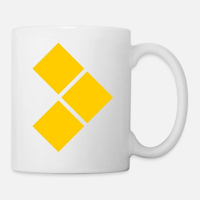 Geometric Yellow Diamond Grid - Mug - white