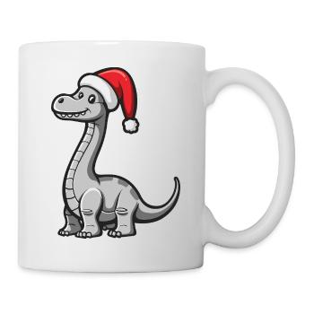 Dinosaur brontosaurus Christmas - Mug - white - Right