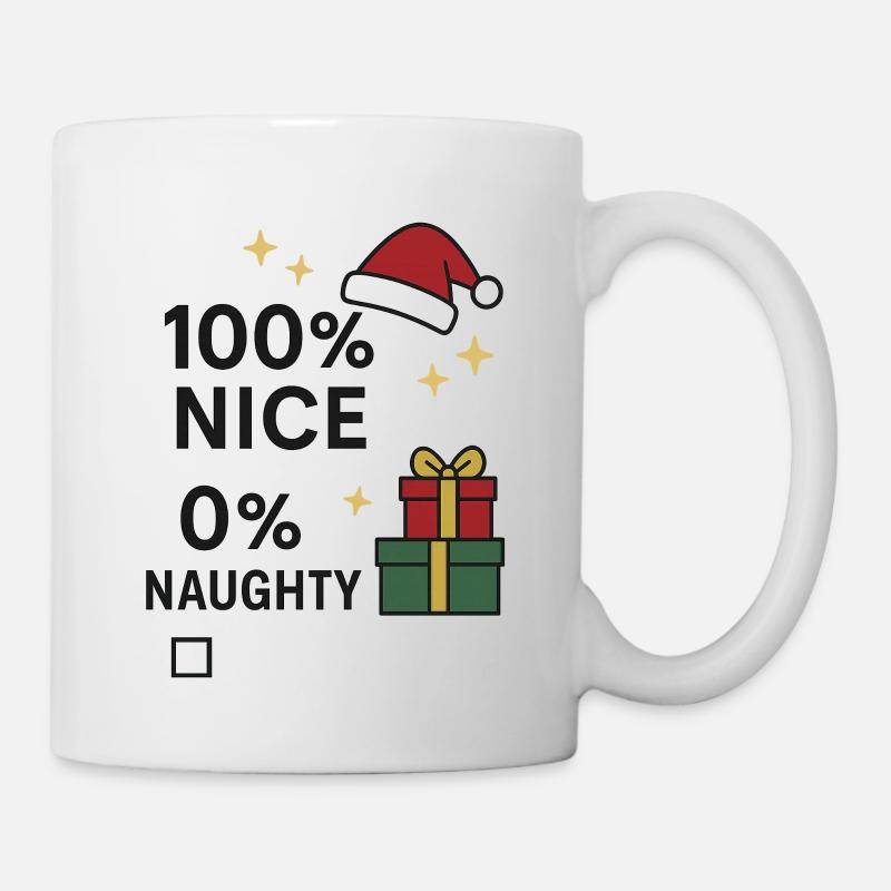 100% nice, 0% naughty - Mug - white