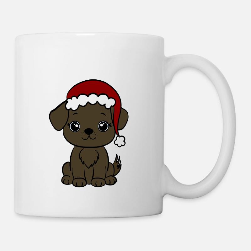 Dog with Santa Hat - Mug - white