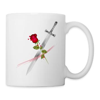 Épée à la rose – Puissance symbolique et élégance - Mug blanc - blanc - Droite