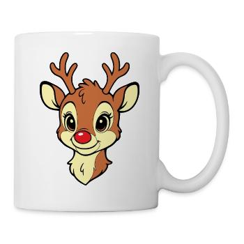 Baby Rentier Weihnachten Merry Christmas - Tasse - Weiß - Rechts