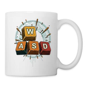 WASD Gaming Keys - Funny Gamer Gift - Mug - white - Right