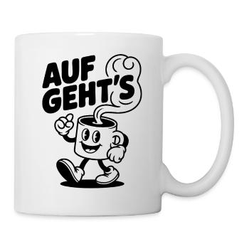 Auf geht's Kaffeetasse – Motivationsdesign - Tasse - Weiß - Rechts