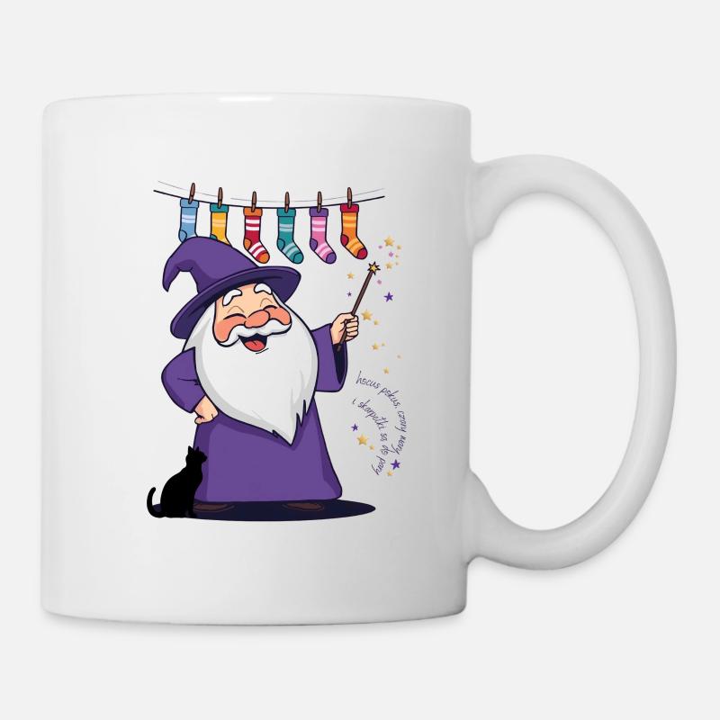 Der Zauberer und die Socken - Tasse - Weiß