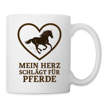 Mein Herz schlägt für Pferde – Pferdeliebe Design - Tasse - Weiß - Rechts