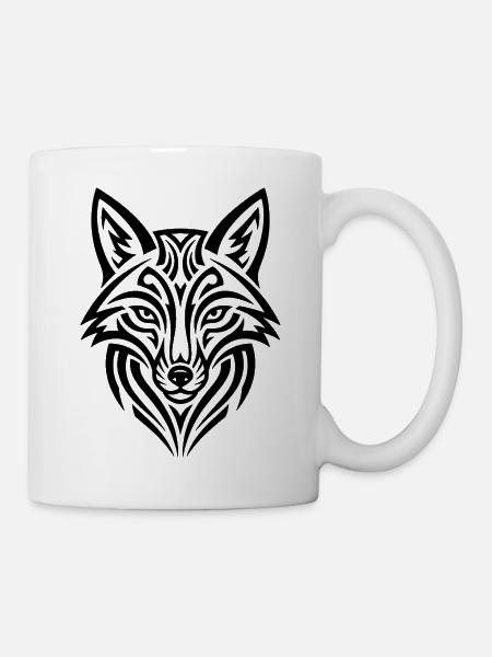 Schlauer Fuchs – stylisches Tier Design - Tasse - Weiß