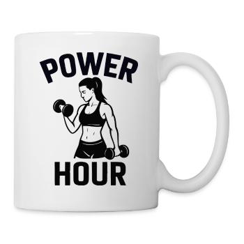 Icône de fitness Power Hour - Mug blanc - blanc - Droite