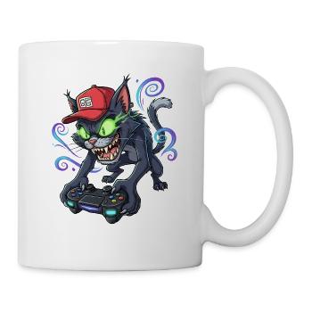 Gamerkatze für Gaming Fans und Katzen Freunde - Tasse - Weiß - Rechts
