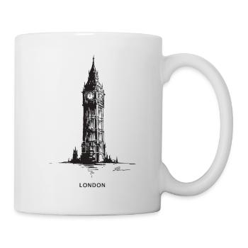 London Clock Tower Silhouette - Tasse - Weiß - Rechts