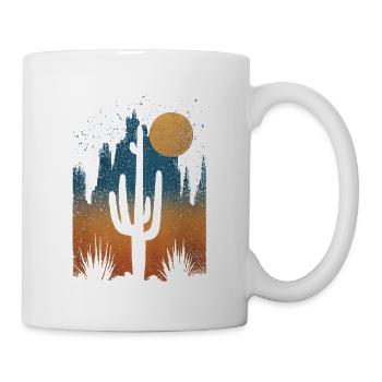 Desert Cactus at Sunset – Vintage Look - Mug - white - Right