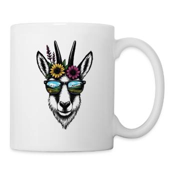 Gams Illustration Mountains Summer - Mug - white - Right