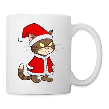 Noël chat, drôle sombre - Mug blanc - blanc - Droite