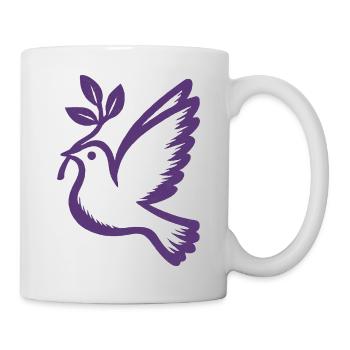 Lila Taube Emblem Olivenzweig - Tasse - Weiß - Rechts