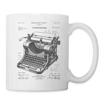 Antique Typewriter Blueprint - Mug - white - Right