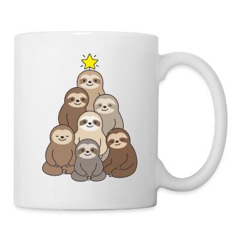 Süßer Faultier-Christbaum Weihnachten cutest - Tasse - Weiß - Rechts