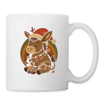 Cadeau de Noël Vintage Retro Elfe Âne - Mug blanc - blanc - Droite