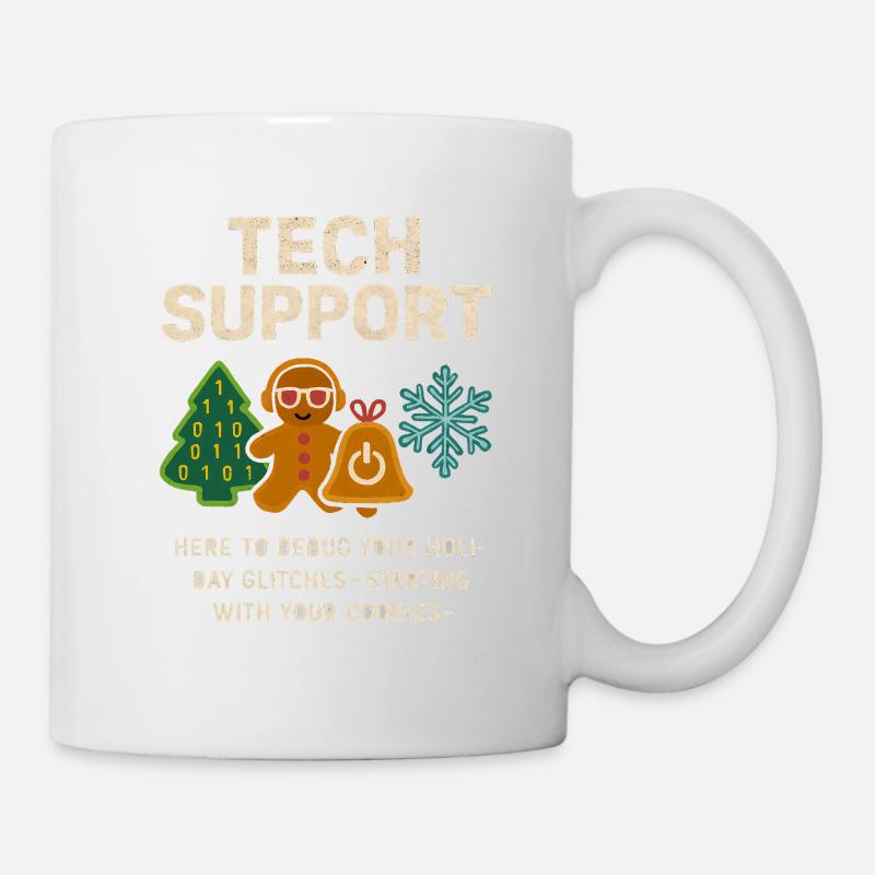 Débogage du support informatique des cadeaux de Noël administratifs - Mug blanc - blanc