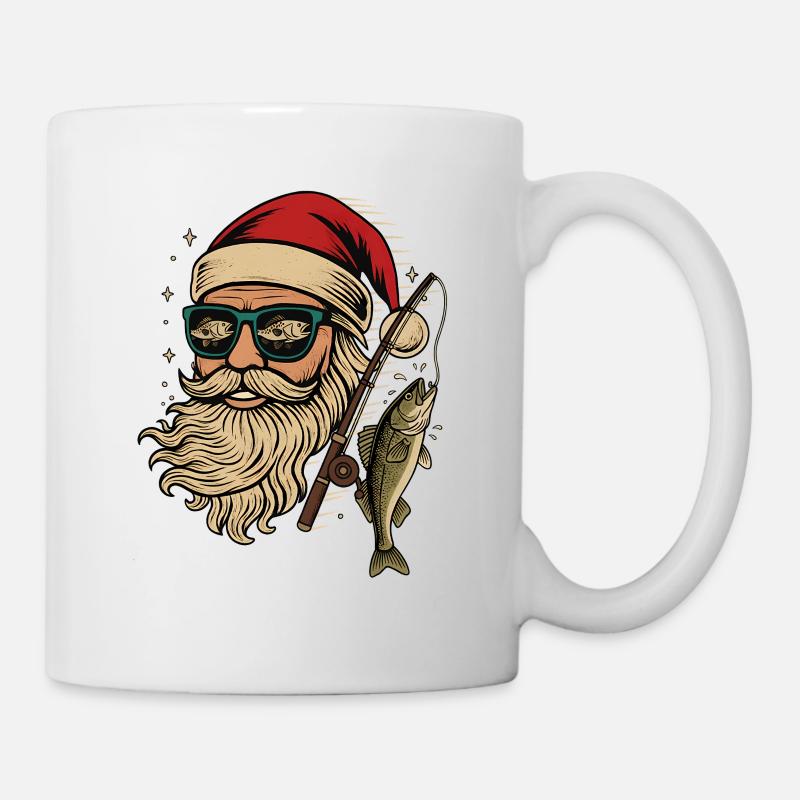 Pêcheur Père Noël Pêcheur Pêche Père Noël - Mug blanc - blanc
