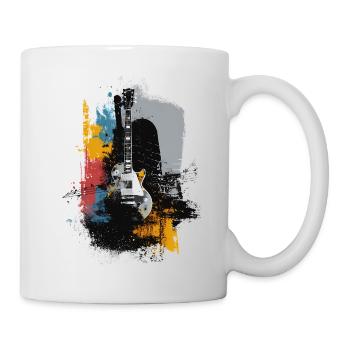 Guitare grunge – Art rock & musique éclaboussure - Mug blanc - blanc - Droite