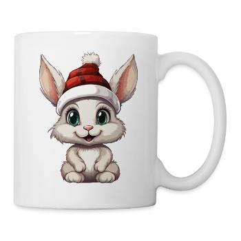 Winter bunny with cap - Mug - white - Right