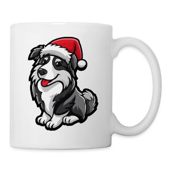 Border Collie Chien Noël - Mug blanc - blanc - Droite