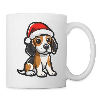 Beagle Hund Weihnachten - Tasse - Weiß - Rechts