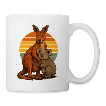 Känguru Koala Australische Freunde - Tasse - Weiß - Rechts